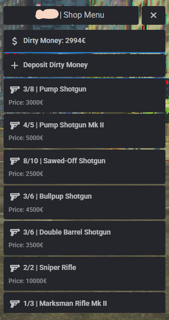 Job / Gang Menu. Boss Menu + Gun Locker + Gun Shop in one menu.