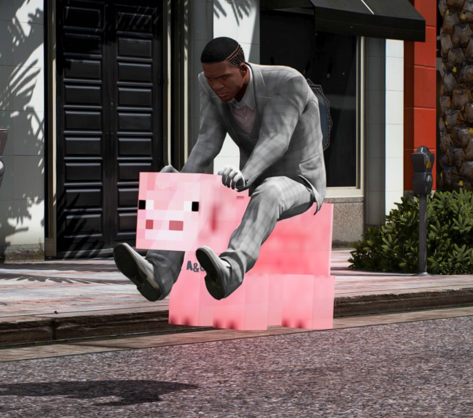 Flying Minecraft Pig